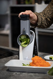 Robots de cuisine Jupiter Râpe à légumes en métal mySystem, combinaison avec entraînement système (bloc moteur) et minuterie enfichable, coupe-légumes, râpe à fromage, trancheuse, coupe-fruits, acier inoxydable