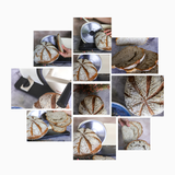 Jupiter Hand-Allesschneider mit Vollholzplatte, Edelstahl Messer, retro Design altweiß