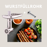 Universalwolf Vorsatz für KitchenAid mit Wurstfüllhorn und Spritzgebäckvorsatz